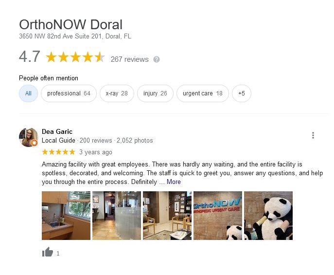 OrthoNOW Doral reviews